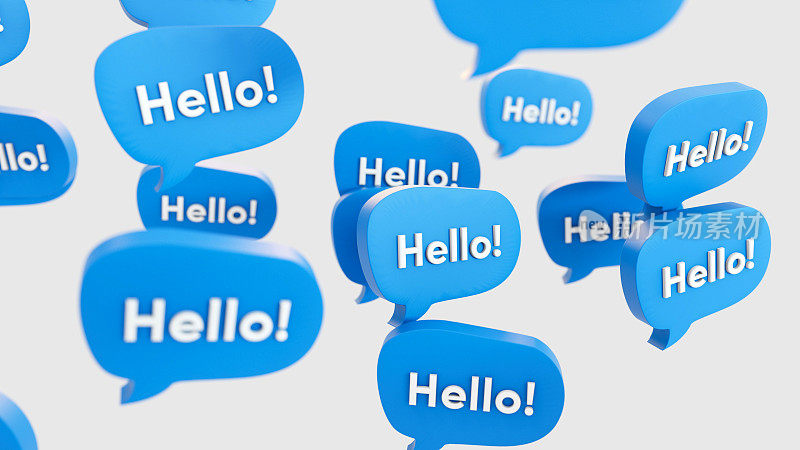 Hello Greeting Social Media Speech Bubbles